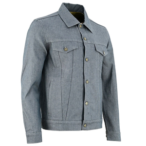 High Quality Custom <b>Men's</b> Grey Denim <b>Jacket</b> Slim Fit Vintage Streetwear Casual Cotton Button Up <b>Trucker</b> Jean <b>Jackets</b> <b>Men</b> - Product Image 4
