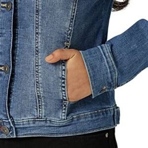 Veste en jean personnalisée pour femme, veste à capuche avec broderie intégrale, respirante, motif uni pour la saison d'automne - Product Image 4