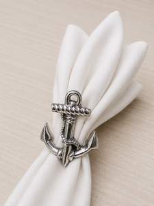 Anneau de serviette vintage en forme d'ancre, en alliage de zinc, 4,5 cm, décoration de table durable - Product Image 3