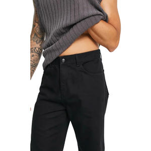 Fabricante de Jeans, Pantalones Vaqueros de Moda para Hombre al por Mayor, Jeans Negros de Algodón, Corte Ancho y Holgado para Hombre - Product Image 4