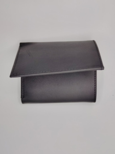 Wholesale OEM Men's Premium Genuine Leather Trifold Card Holder <b>RFID</b> Protected Short Silk Lining Fold Customizable High Quality - Product Image 4