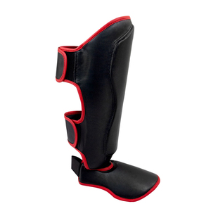 OEM Supply Customizable Logo Heavy Duty Breathable Boxing MMA Leather Shin Guards with Foot Protection for Thai Boxing - Product Image 4