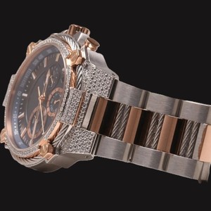 Top High Quality <b>Black</b> Dial With Round Case Moissanite Diamond Beautiful Two Tone Multifunctional Features <b>Man's</b> Wristwatch - Product Image 4