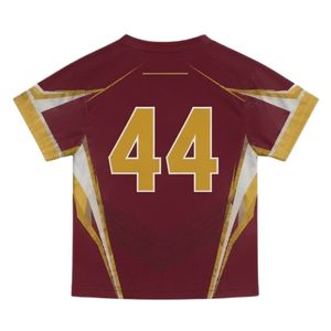 Maillot de lacrosse unisexe bordeaux et or sublimé, léger, en polyester, réversible, pour équipe, entraînement et matchs sportifs - Product Image 2