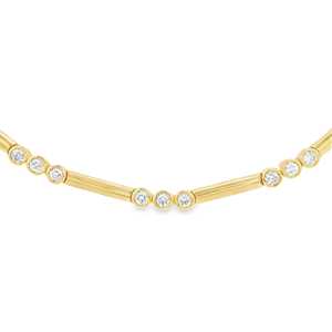 Collar Trio Diamond Station de Oro Sólido 14K/18K con Diamante Cultivado en Laboratorio de 1.12ct Claridad VS+ Certificado IGI, Collar para Usar en Capas - Product Image 1