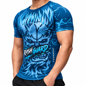 Camiseta de Compresión de Manga Corta Personalizada para Hombre, Secado Rápido, Sublimación, Ropa Deportiva de Entrenamiento, Fabricante OEM - Product Image 1