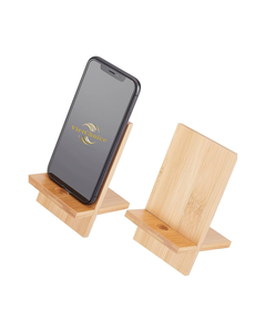 Support de téléphone portable en bambou personnalisé avec logo, résistant à l'usure, support en bois détachable, compatibilité universelle pour bureau - Product Image 6
