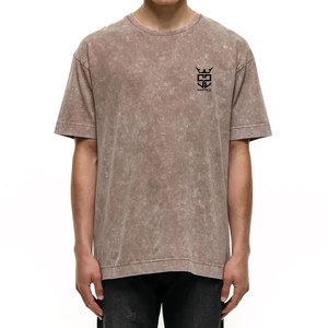Camiseta de algodón 100% con lavado ácido, nuevo diseño, para hombre, venta al por mayor, ropa de moda, corte holgado, estampada. - Product Image 1