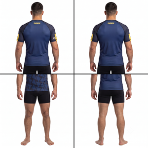 Nouveau T-shirt de compression à manches courtes pour homme, personnalisé, à séchage rapide, 200 GSM, coupe ajustée, pour MMA et grappling - Product Image 3