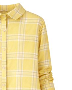 Vestido Camisero Largo a Cuadros Amarillo Personalizado para Mujer, Vestido Midi Casual a Cuadros con Botones, Fabricante Mayorista Personalizado - Product Image 5