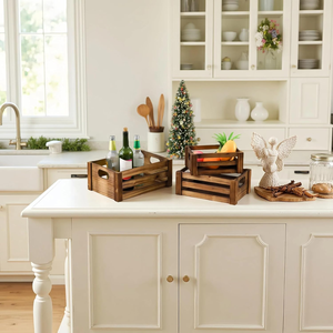 Wholesale Farmhouse Nesting Wooden <b>Kitchen</b> Storage <b>Basket</b> Storage <b>Baskets</b> for Pantry for Home Decor from Vietnam - Product Image 4