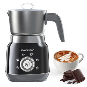 Mousseur à lait et chauffe-lait électrique 6 en 1 de 16,9 oz, automatique, alimenté par piles, noir, pour café, expédié depuis l'entrepôt FBA - Product Image 1