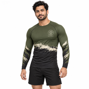 Camiseta de Compresión Resistente para Entrenamiento de BJJ sin Gi, Tejido Flexible, Impresión Personalizada con Marca del Equipo, UPF50+, Antibacteriana - Product Image 2