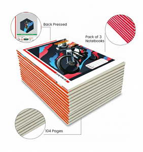 Hawamahal <b>A4</b> Notebook 168 Pages 60 GSM Attractive Mountain Bike Cover for B2B Stationery Buyers - Product Image 6