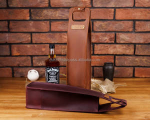 Porte-vin en cuir véritable Adventure, pour une bouteille, sac de transport en cuir premium pour pique-nique, voyage, cadeau LEB-0077 - Product Image 3