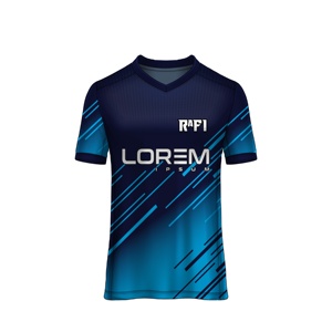 Maillot de football col en V à manches courtes imprimé 100% polyester personnalisable échantillon gratuit séchage rapide respirant léger uniforme - Product Image 6