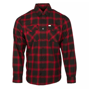 Chemise en flanelle pour homme, très vendue, avec logo personnalisé, boutonnée, rayée, 100% coton, infroissable, respirante, OEM - Product Image 2