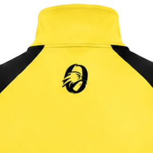 Camiseta Deportiva de Manga Larga para Mujer, Cuello Alto, Cierre de Cremallera, Color Amarillo Brillante, Ajustada, con Orificios para Pulgares, para Entrenamiento Deportivo - Product Image 5