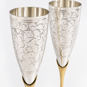 Juego de Copas de Champán Clásicas, Copas Flauta de Metal, Artículos de Bebida de Lujo, Regalo de Boda, Venta al Por Mayor - Product Image 2