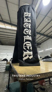 OEM 2026 Sweatpants Men Black White Letter Print Elastic Waist Street Style Midweight Polyester Autumn Casual Pants - Product Image 5