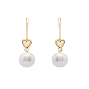 Pendientes de Plata de Ley 925 100% Pura con Forma de Corazón y Perla de Agua Dulce, Joyería Fina Clásica para Mujer, Uso Diario - Product Image 4