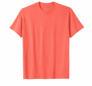 T-shirt décontracté pour homme 2026, couleur corail unie, 100 % coton, manches courtes, col rond, coupe classique, tricot jersey, design uni - Product Image 5