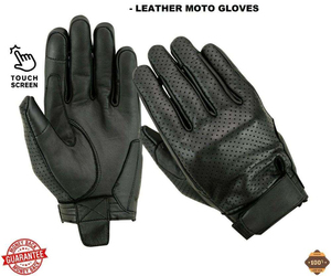 Gants de moto en cuir à manchette courte, gants de moto d'hiver à écran tactile pour hommes, gants de course, logo personnalisé OEM - Product Image 5