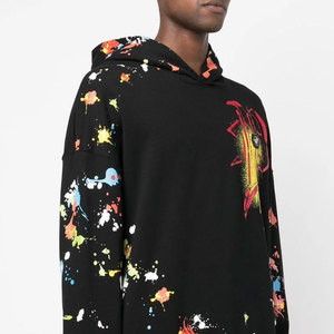 Oversized Hooded Sweatshirt Men's Cotton Knitted <b>Spray</b> Printed Streetwear Autumn Wear - Product Image 4