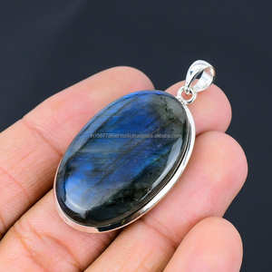 Colgante de Plata de Ley 925, colgante de piedras preciosas de labradorita, joyería hecha a mano, joyería de labradorita, regalo para ella - Product Image 1