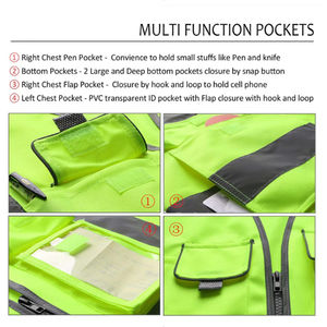 Ropa de Seguridad para la Construcción, Chaleco de Alta Visibilidad, Chaqueta de Alta Visibilidad Azul, Chaleco de Seguridad Reflectante de Malla con Logotipo Personalizado - Product Image 4