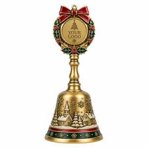 Campana de Mano Personalizada para Recuerdo Navideño - Campana Metálica Festiva con Logotipo Grabado, Adorno de Regalo, Venta al por Mayor Directa de Fábrica OEM - Product Image 1