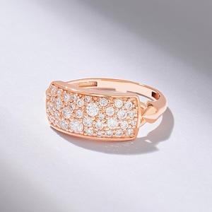 Anillo de Moissanita Redonda Chapado en Oro con Diamantes, Anillo de Sello Unisex de Plata Fina 925 Original, Regalo para Fiesta de Boda para Pareja - Product Image 3