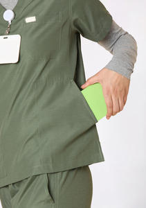 Uniformes Médicos Elásticos Personalizados al por Mayor con Logotipo, Traje de Enfermería Unisex, Ropa de Trabajo de Verano de Poliéster y Spandex, Servicio OEM - Product Image 4