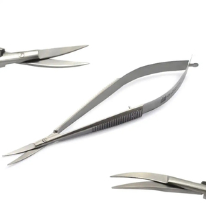 Ciseaux Noyes courbés en acier inoxydable réutilisables Castroviejo pour micro-chirurgie dentaire, à alimentation manuelle - Product Image 2