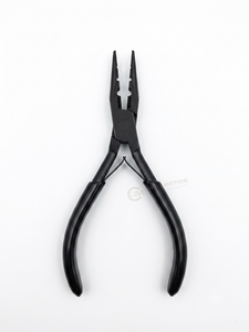 Pince à extensions capillaires de qualité supérieure en acier inoxydable doré avec logo personnalisé et poignée noire – Outil professionnel pour extensions de cheveux - Product Image 2