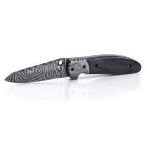 Couteau pliant artisanal en acier Damas DD-FK-606, manche en corne de buffle, lame de 3 mm, survie en plein air, bushcraft, camping, poche - Product Image 6