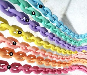 Décoration murale suspendue verticale en maillons de chaîne en résine, panneau artistique en acrylique à boucles, ornement d'intérieur pour escalier, chaîne en plastique emboîtable - Product Image 2