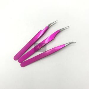 แหนบถอนขนตาแบบมืออาชีพแหนบเส้นใยสเเตนเลสสีแข็งแรงโลโก้ตามสั่ง - Product Image 4