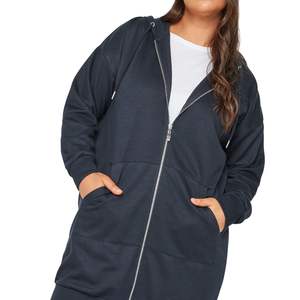Robe longue à capuche zippée pour femme, en molleton de coton oversize, style sweat-shirt, avec capuche, vente en gros, fournisseur d'usine OEM - Product Image 5