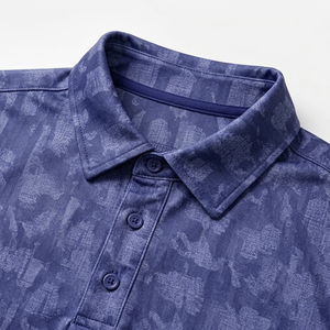 Polo de golf camouflage personnalisé en gros, polo de performance sublimé à manches courtes, vêtements de sport imprimés pour hommes, chemise à col, logo OEM - Product Image 3