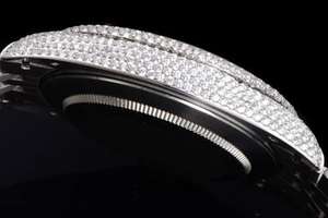 Montre de luxe pour femme, boîtier tonneau, diamants, bracelet en acier inoxydable, affichage analogique de la date, verre saphir, mouvement à quartz, 34 mm - Product Image 5