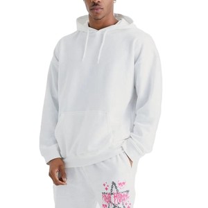 Ensemble de survêtement pour homme à capuche personnalisé avec logo - 100% coton molletonné, pantalon de survêtement et sweat-shirt surdimensionnés personnalisables - Product Image 3