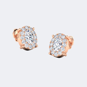 Oval Cut Prong Set <b>Stud</b> <b>Earrings</b> 1.30CTW Diamond Look Yellow Gold Elegant Minimalist Design Daily Wear Engagement Party Wedding - Product Image 5