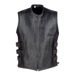 Chaleco de Cuero de Alta Calidad a Precio de Mayoreo, Chaleco de Cuero de Estilo Clásico para Motociclistas, Venta en Línea - Product Image 2