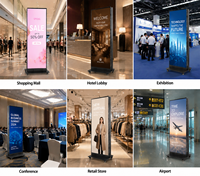 Affichage LED portable intelligent sans fil HD P1.86 pour intérieur, miroir pliable, signalisation numérique mobile pour événements et publicité en détail