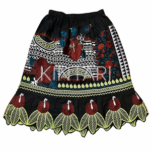 Custom Women Tropical Hawaiian Chiffon Embroidered Floral <b>Skirt</b> Elastic Waist A-Line <b>Summer</b> Beach <b>Skirt</b> Wholesale OEM Export - Product Image 4