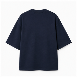 เสื้อยืดคอกลมแขนสั้นทรงโอเวอร์ไซส์สำหรับผู้ชาย สีน้ำเงินมิดไนท์ รุ่น MTS-OVR-0007 - Product Image 2