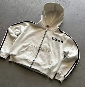 Veste coupe-vent tricotée élégante pour l'été, style urbain, personnalisable, unie, chaude, avec capuche et fermeture éclair fine, vente en gros - Product Image 3