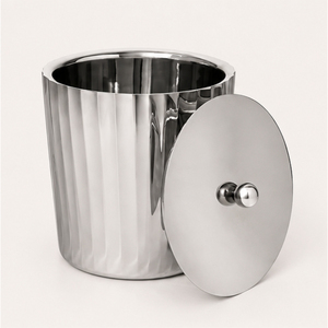 Seau à glace moderne en acier inoxydable avec couvercle et pince, conteneur à glaçons isolé à double paroi pour bar à domicile et soirées cocktails - Product Image 5