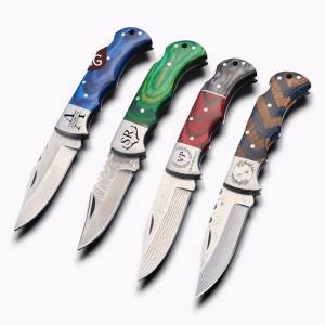 Couteau de poche en acier Damas inoxydable, fabrication directe usine, antirouille à vie, pour la chasse, le camping, la survie tactique, EDC, OEM, ODM, vente en gros - Product Image 1
